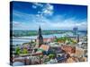Aerial View of Riga Center from St. Peter's Church, Riga, Latvia-f9photos-Stretched Canvas