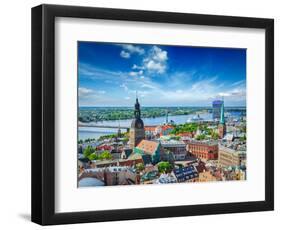 Aerial View of Riga Center from St. Peter's Church, Riga, Latvia-f9photos-Framed Photographic Print