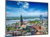 Aerial View of Riga Center from St. Peter's Church, Riga, Latvia-f9photos-Mounted Photographic Print