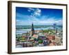 Aerial View of Riga Center from St. Peter's Church, Riga, Latvia-f9photos-Framed Photographic Print