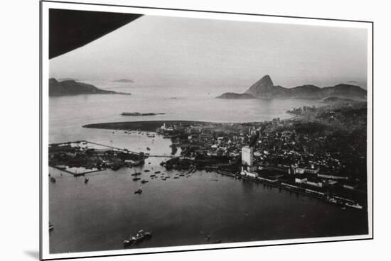 Aerial View of Rio De Janeiro, Brazil, from a Zeppelin, 1930-null-Mounted Giclee Print