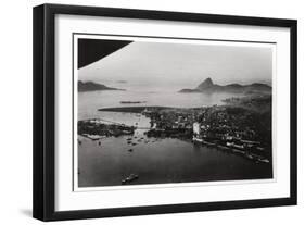 Aerial View of Rio De Janeiro, Brazil, from a Zeppelin, 1930-null-Framed Giclee Print