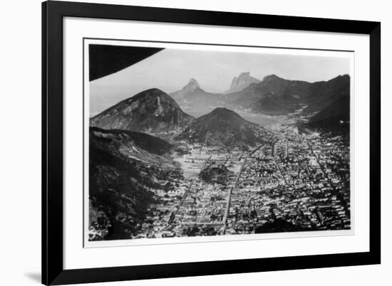 Aerial View of Rio De Janeiro, Brazil, from a Zeppelin, 1930-null-Framed Giclee Print