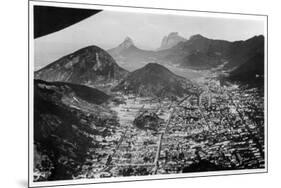 Aerial View of Rio De Janeiro, Brazil, from a Zeppelin, 1930-null-Mounted Giclee Print