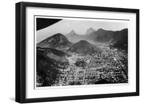 Aerial View of Rio De Janeiro, Brazil, from a Zeppelin, 1930-null-Framed Giclee Print