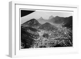 Aerial View of Rio De Janeiro, Brazil, from a Zeppelin, 1930-null-Framed Giclee Print