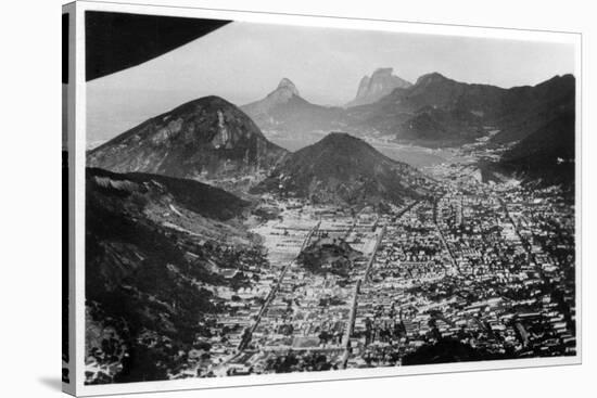 Aerial View of Rio De Janeiro, Brazil, from a Zeppelin, 1930-null-Stretched Canvas