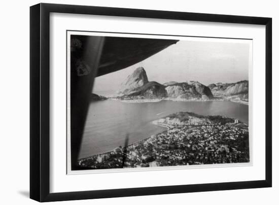 Aerial View of Rio De Janeiro, Brazil, from a Zeppelin, 1930-null-Framed Giclee Print