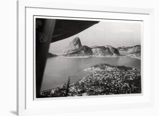 Aerial View of Rio De Janeiro, Brazil, from a Zeppelin, 1930-null-Framed Giclee Print