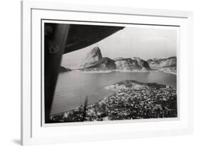 Aerial View of Rio De Janeiro, Brazil, from a Zeppelin, 1930-null-Framed Giclee Print