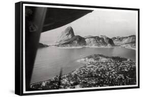 Aerial View of Rio De Janeiro, Brazil, from a Zeppelin, 1930-null-Framed Stretched Canvas