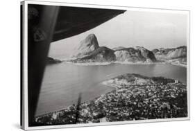 Aerial View of Rio De Janeiro, Brazil, from a Zeppelin, 1930-null-Stretched Canvas