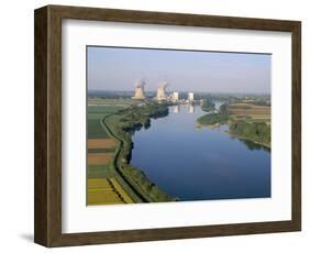 Aerial View of River and Countryside Near the Nuclear Power Station of Saint Laurent-Des-Eaux-Bruno Barbier-Framed Photographic Print