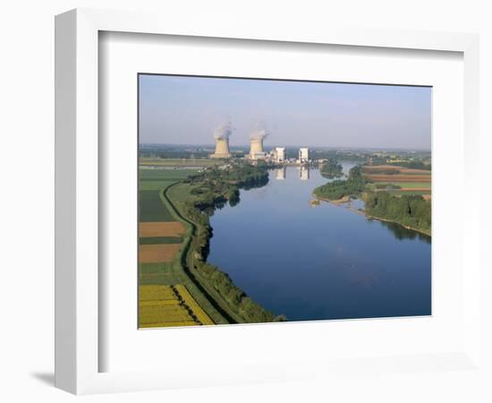 Aerial View of River and Countryside Near the Nuclear Power Station of Saint Laurent-Des-Eaux-Bruno Barbier-Framed Photographic Print