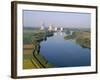 Aerial View of River and Countryside Near the Nuclear Power Station of Saint Laurent-Des-Eaux-Bruno Barbier-Framed Photographic Print