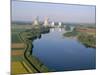 Aerial View of River and Countryside Near the Nuclear Power Station of Saint Laurent-Des-Eaux-Bruno Barbier-Mounted Photographic Print