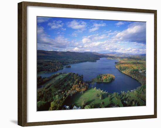 Aerial View of River and Forest, Pittsfield, Massachusetts, USA-Massimo Borchi-Framed Photographic Print