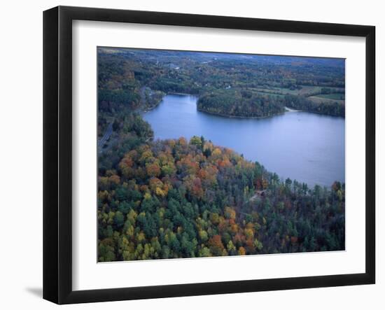 Aerial View of River and Forest, Pittsfield, Massachusetts, USA-Massimo Borchi-Framed Photographic Print