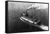 Aerial View of River Boat Skagit Bell Departing Dock - Seattle, WA-Lantern Press-Framed Stretched Canvas