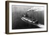 Aerial View of River Boat Skagit Bell Departing Dock - Seattle, WA-Lantern Press-Framed Art Print