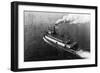 Aerial View of River Boat Skagit Bell Departing Dock - Seattle, WA-Lantern Press-Framed Art Print