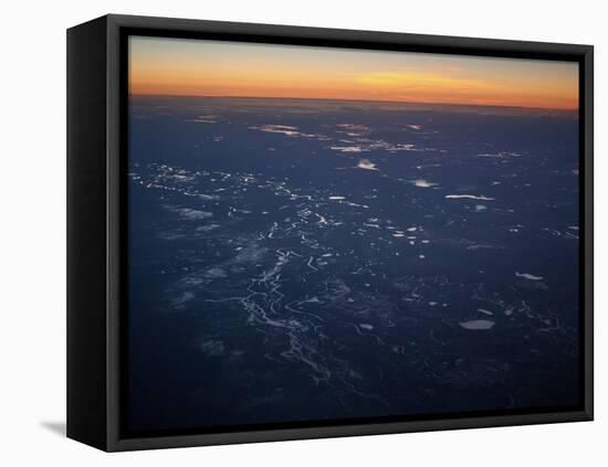 Aerial View of Rivers and Lakes of Bonito in Mato Grosso Do Sul-Alex Saberi-Framed Stretched Canvas