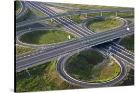 Aerial View of Road Highway Junction Huelva Province, Spain-Peter Adams-Stretched Canvas