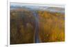 Aerial view of road in forest, Stephen A. Forbes State Park, Marion Co., Illinois, USA-Panoramic Images-Framed Photographic Print