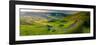 Aerial view of road to Edale, Vale of Edale, Peak District National Park, Derbyshire, England-Frank Fell-Framed Photographic Print