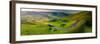 Aerial view of road to Edale, Vale of Edale, Peak District National Park, Derbyshire, England-Frank Fell-Framed Photographic Print