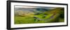 Aerial view of road to Edale, Vale of Edale, Peak District National Park, Derbyshire, England-Frank Fell-Framed Photographic Print