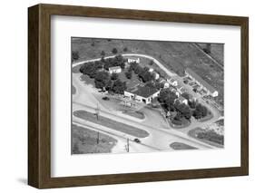 Aerial View of Roadside Motel and Gas Station in Indiana, Ca. 1950-null-Framed Photographic Print