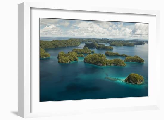 Aerial View of Rock Islands of Palau, Micronesia-Michel Benoy Westmorland-Framed Photographic Print