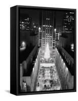 Aerial View of Rockefeller Center Christmas Tree-null-Framed Stretched Canvas