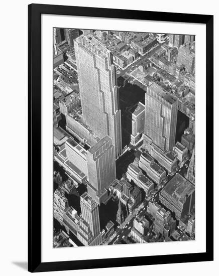 Aerial View of Rockefeller Plaza in Midtown Manhattan-Bernard Hoffman-Framed Photographic Print