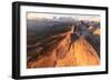 Aerial view of Roda Di Vael at sunset, Catinaccio Group (Rosengarten), Dolomites, South Tyrol, Ital-Roberto Moiola-Framed Photographic Print