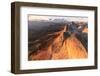 Aerial view of Roda Di Vael at sunset, Catinaccio Group (Rosengarten), Dolomites, South Tyrol, Ital-Roberto Moiola-Framed Photographic Print