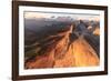 Aerial view of Roda Di Vael at sunset, Catinaccio Group (Rosengarten), Dolomites, South Tyrol, Ital-Roberto Moiola-Framed Photographic Print