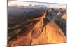 Aerial view of Roda Di Vael at sunset, Catinaccio Group (Rosengarten), Dolomites, South Tyrol, Ital-Roberto Moiola-Mounted Photographic Print