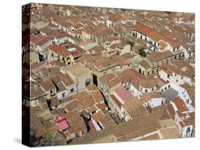 Aerial View of Roof Tops of the City Centre Seen from the Rock, in Cefalu, Sicily, Italy-Pottage Julian-Stretched Canvas