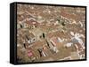 Aerial View of Roof Tops of the City Centre Seen from the Rock, in Cefalu, Sicily, Italy-Pottage Julian-Framed Stretched Canvas