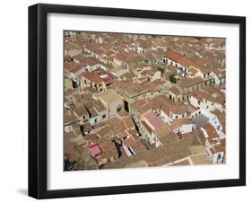 Aerial View of Roof Tops of the City Centre Seen from the Rock, in Cefalu, Sicily, Italy-Pottage Julian-Framed Photographic Print