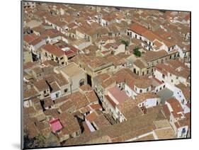 Aerial View of Roof Tops of the City Centre Seen from the Rock, in Cefalu, Sicily, Italy-Pottage Julian-Mounted Photographic Print