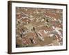 Aerial View of Roof Tops of the City Centre Seen from the Rock, in Cefalu, Sicily, Italy-Pottage Julian-Framed Photographic Print