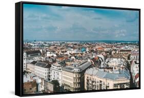 Aerial View of Rooftops and Buildings in Budapest, Hungary-LightField Studios-Framed Stretched Canvas