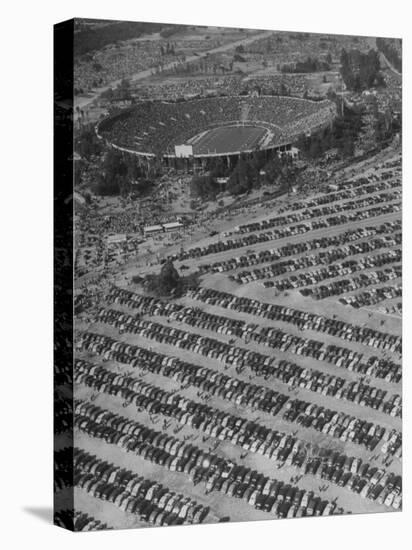 Aerial View of Rose Bowl Showing Thousands of Cars Parked around It-Loomis Dean-Stretched Canvas