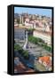 Aerial View of Rossio Square, Baixa, Lisbon, Portugal, Europe-G and M Therin-Weise-Framed Stretched Canvas