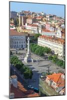 Aerial View of Rossio Square, Baixa, Lisbon, Portugal, Europe-G and M Therin-Weise-Mounted Photographic Print