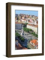 Aerial View of Rossio Square, Baixa, Lisbon, Portugal, Europe-G and M Therin-Weise-Framed Photographic Print