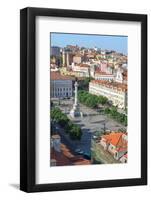 Aerial View of Rossio Square, Baixa, Lisbon, Portugal, Europe-G and M Therin-Weise-Framed Photographic Print